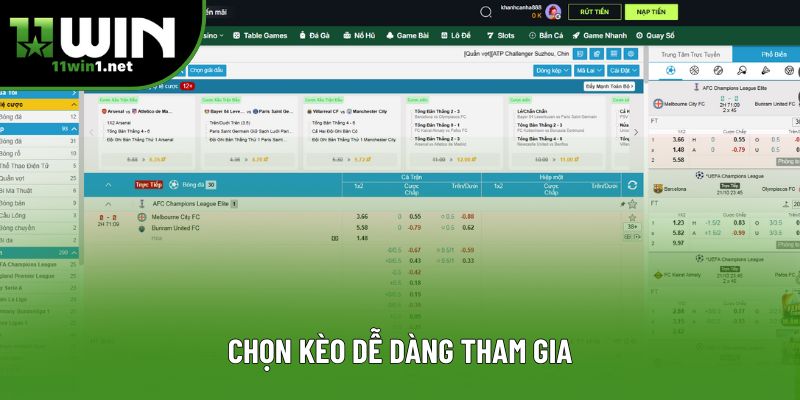 Chọn kèo dễ dàng tham gia